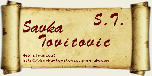 Savka Tovitović vizit kartica